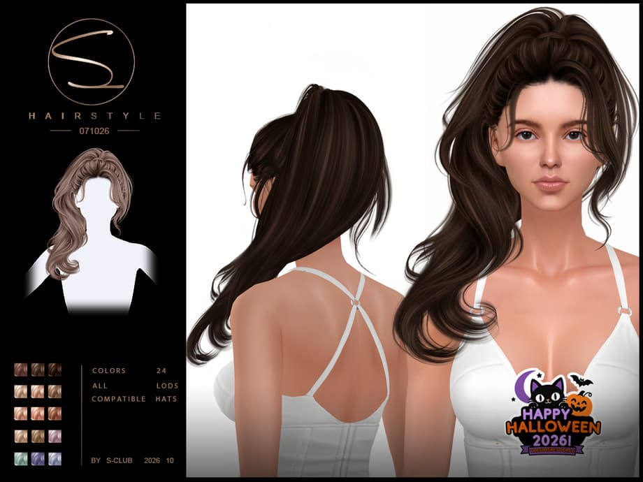 Прическа Ponytail hairstyle Happy Halloween